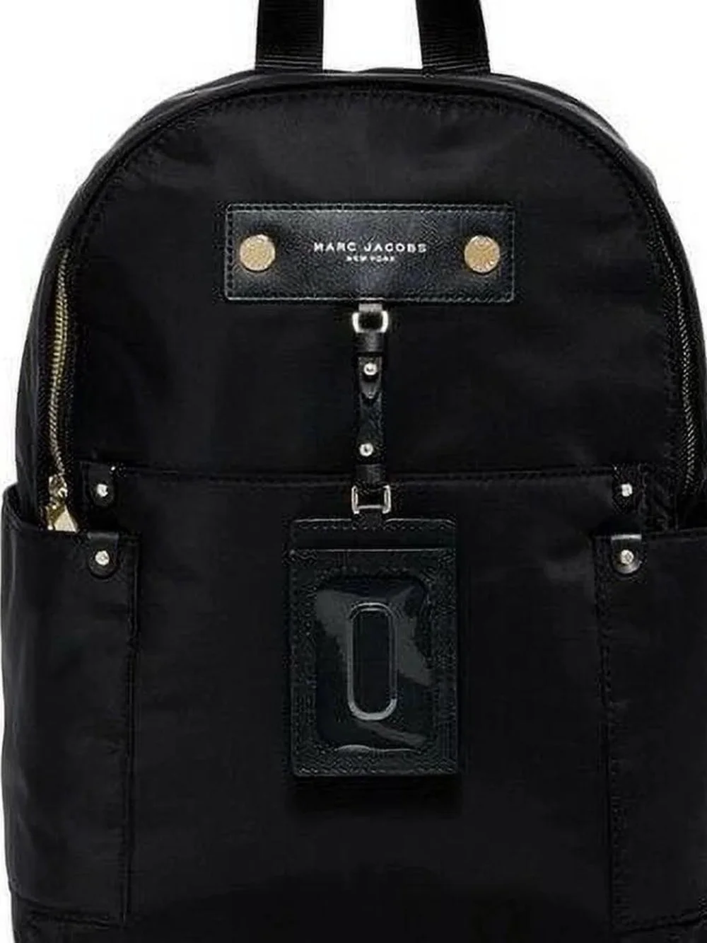 Marc Jacobs Black Nylon Mini Backpack with Gold-Tone Accents